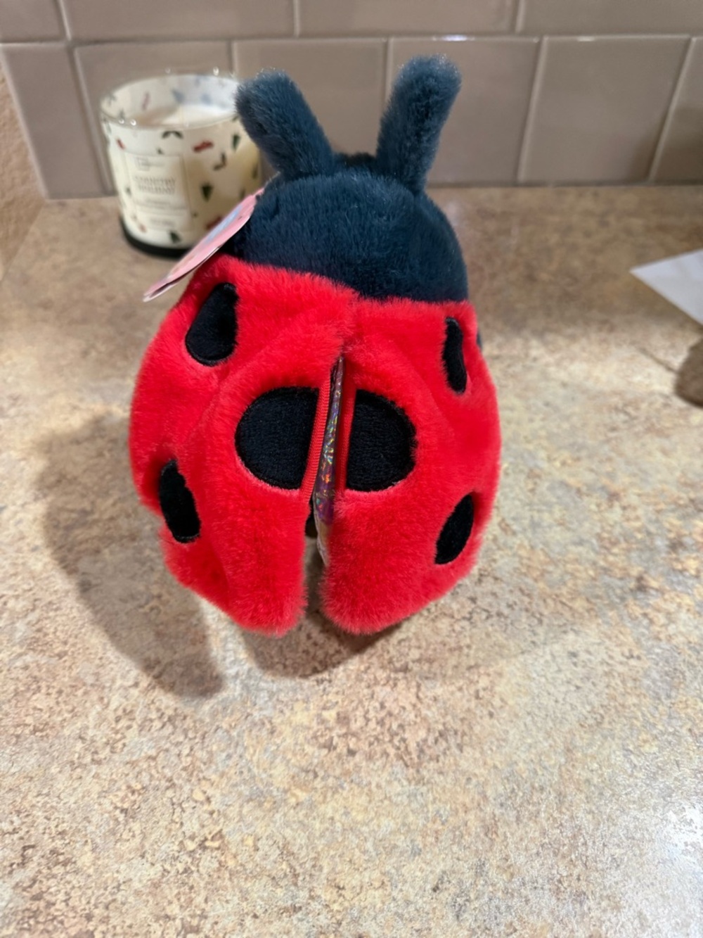 Plush Ladybug Stuffed Animal - Navy Blue & Cream - Picture 3 of 6